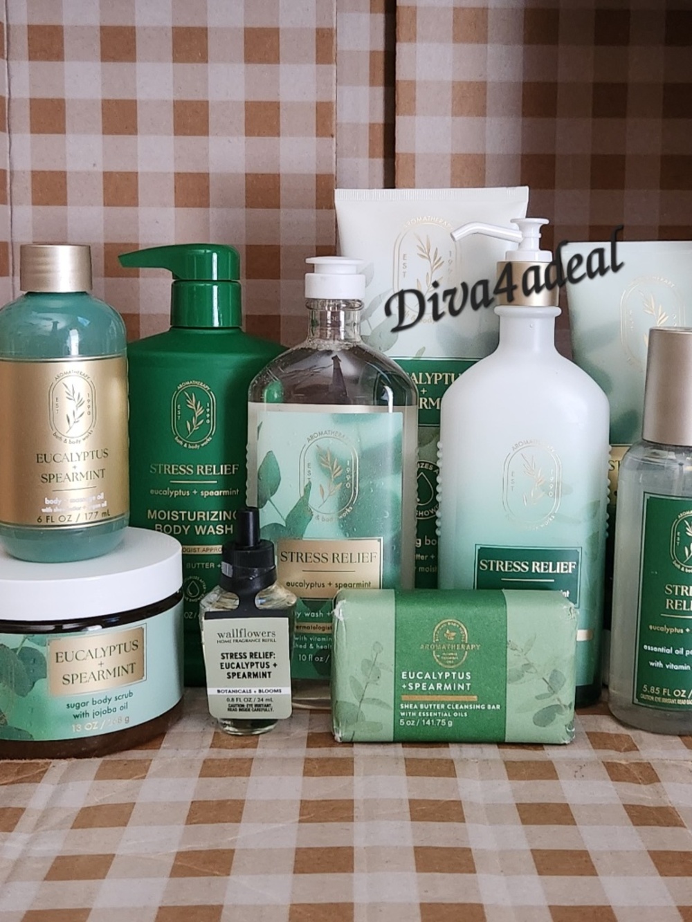 Bath & Body Works EUCALYPTUS SPEARMINT Stress Relief 10PC Collection Set Bundle